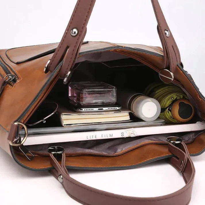 Leila - Women's shoulder bag made of vintage leather