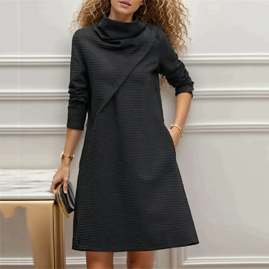 Kirsten - Mini-robe monochrome tendance à manches longues