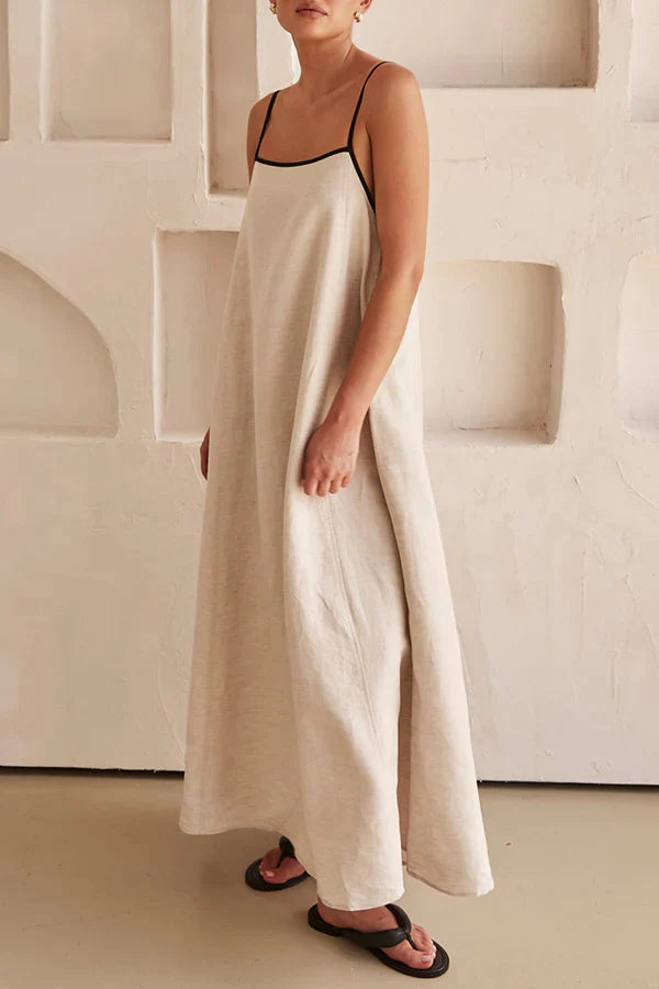 Connie - Fashionable linen maxi dress