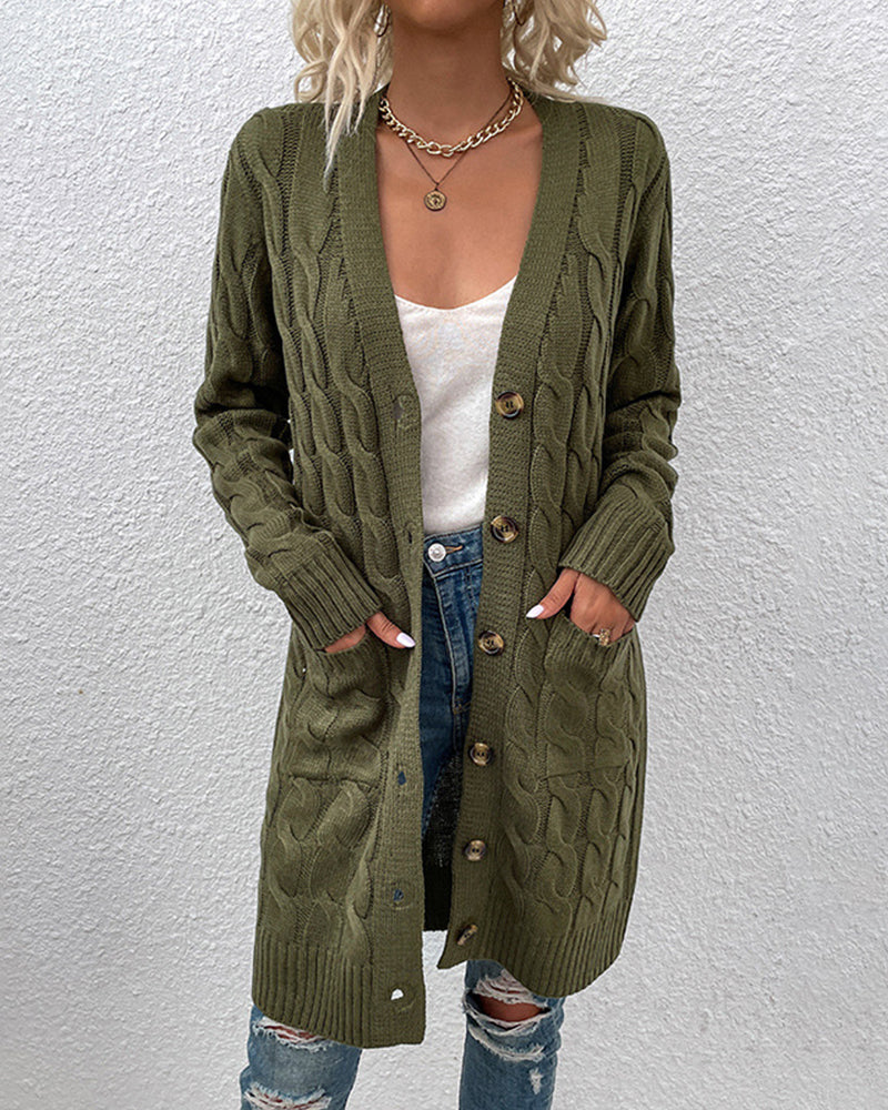 Anna - Long sleeve cardigan in a solid color