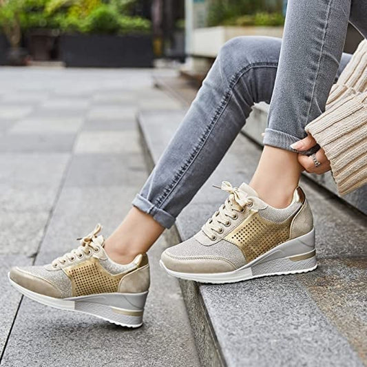 Amelia - High heel orthopedic sneakers with wedge heel