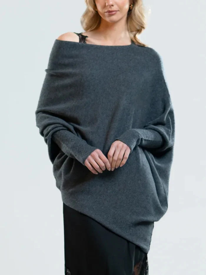 Lydia - Asymmetric Draped Sweater