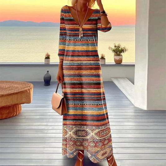 Jayla - Special midi dress with long sleeves and print