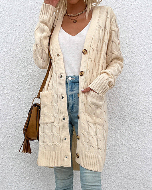 Anna - Long sleeve cardigan in a solid color