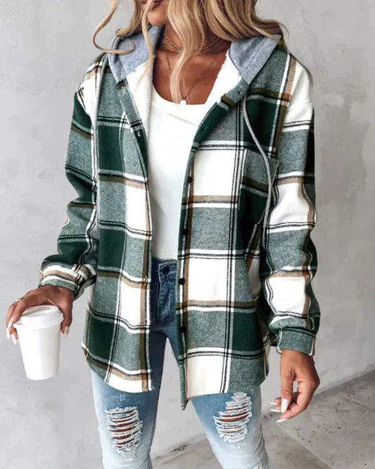 Trudy - Checked hooded jacket