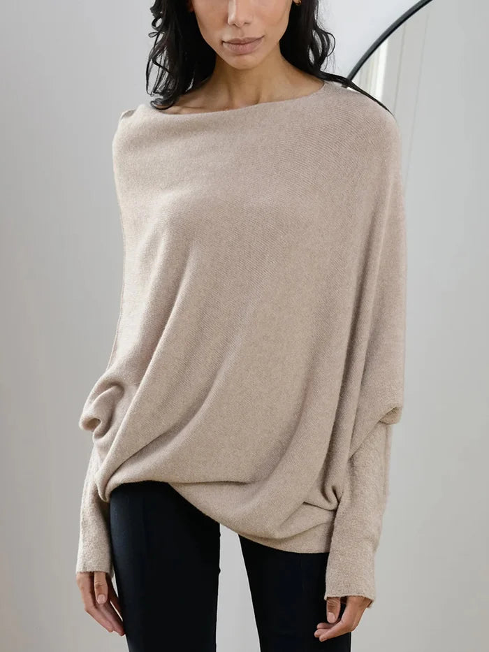 Lydia - Asymmetric Draped Sweater