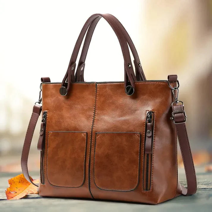 Leila - Women's shoulder bag made of vintage leather