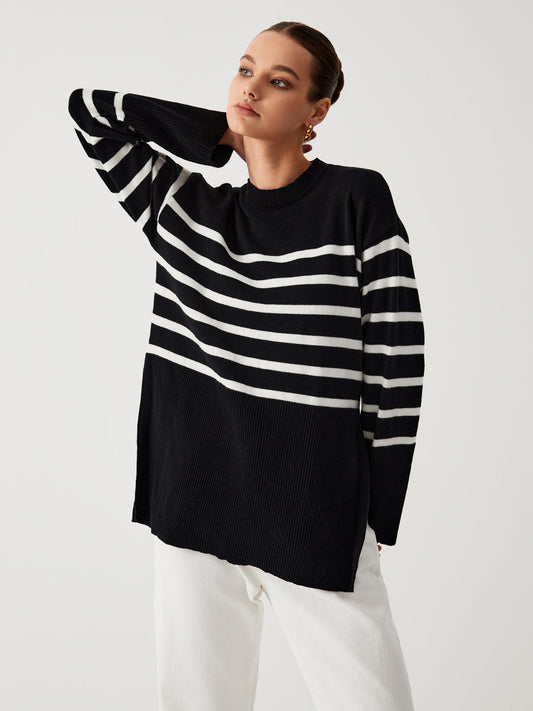 Gilda - Large sweater with stripes