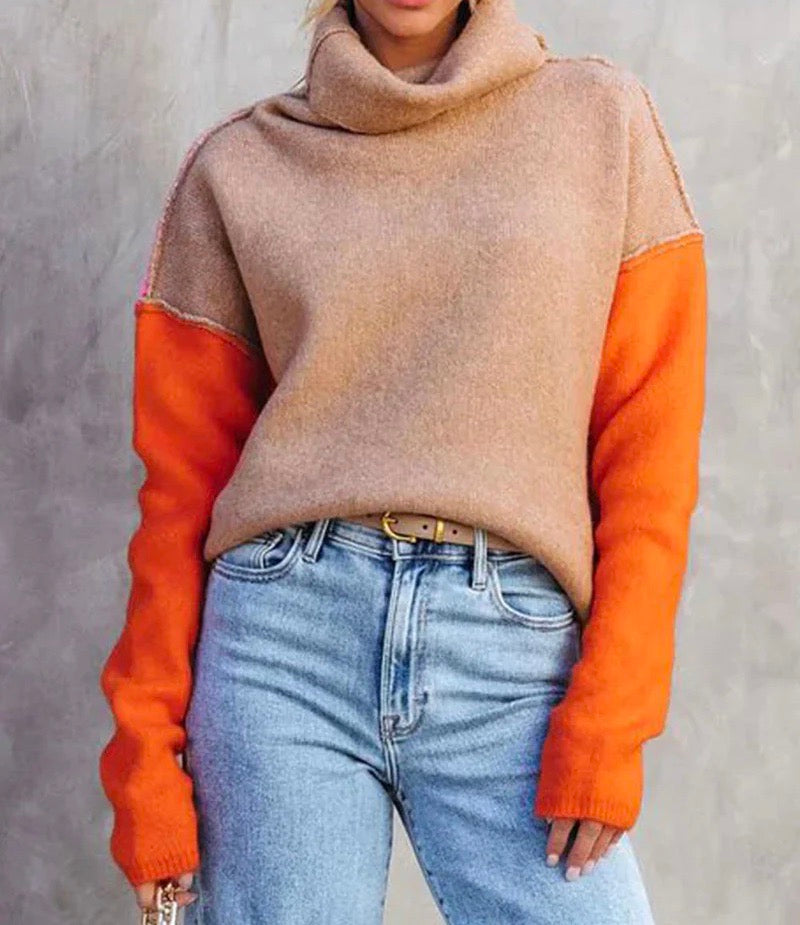 Jenny - Beautiful color block sweater