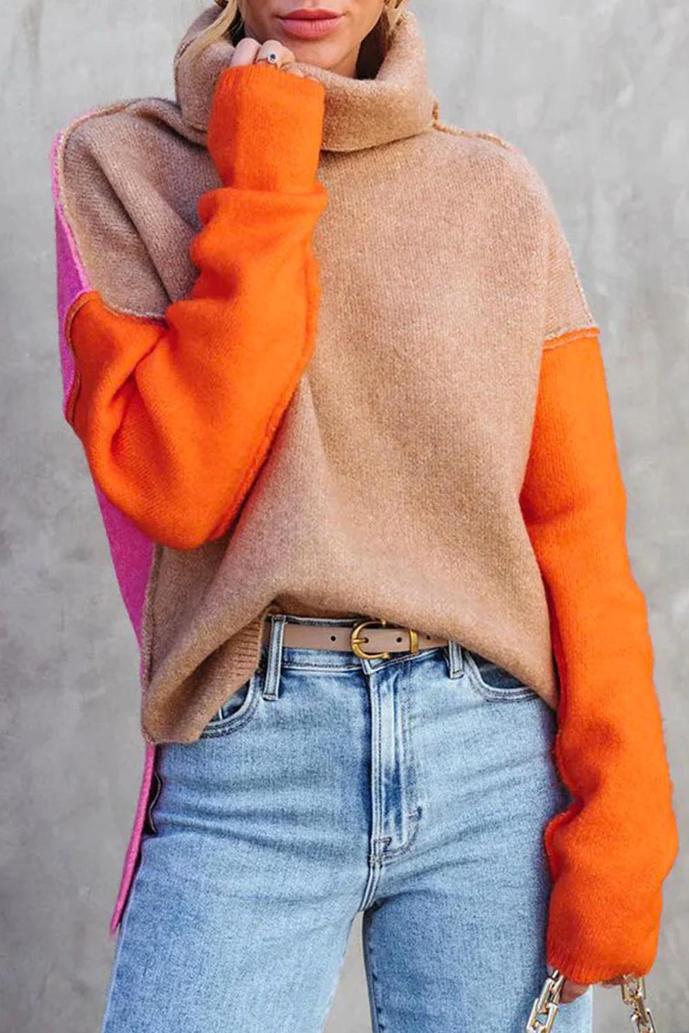 Jenny - Beautiful color block sweater