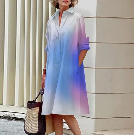 Lillian - Women's Gradient Shirt Dress