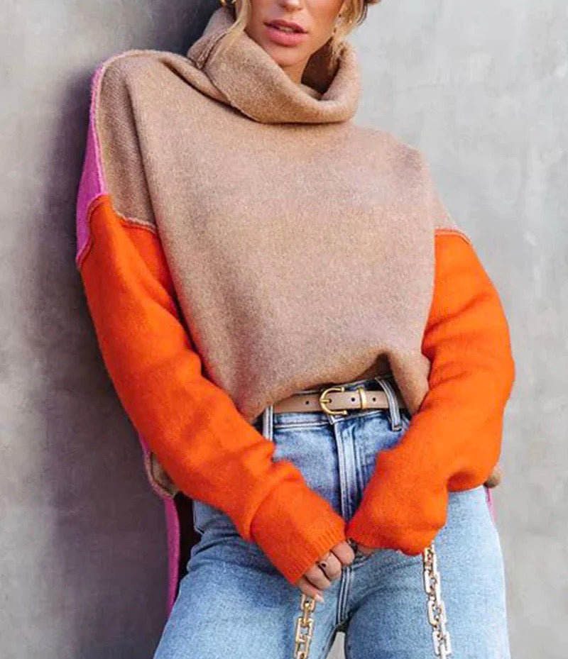 Jenny - Beautiful color block sweater