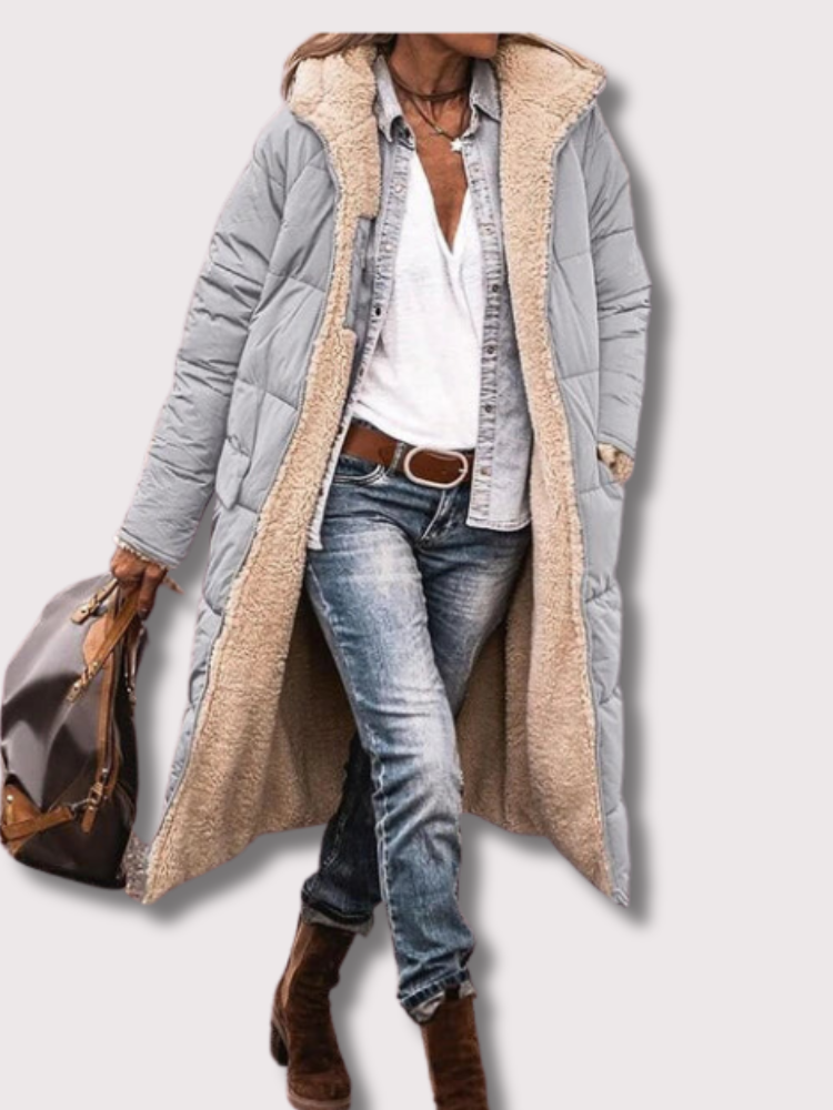 Chloé - Manteau d'hiver long doublé réversible