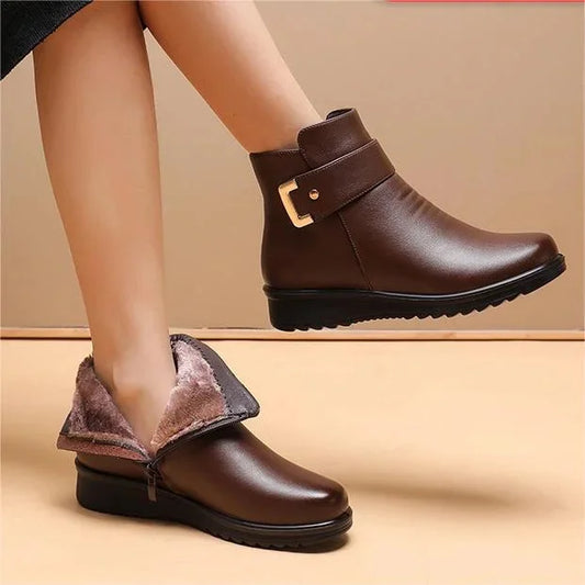 Annabelle - Women's orthopedic wool boots with metal buckle