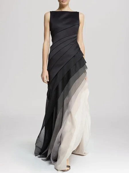 Sherica - Elegant Layered Ombre Dress