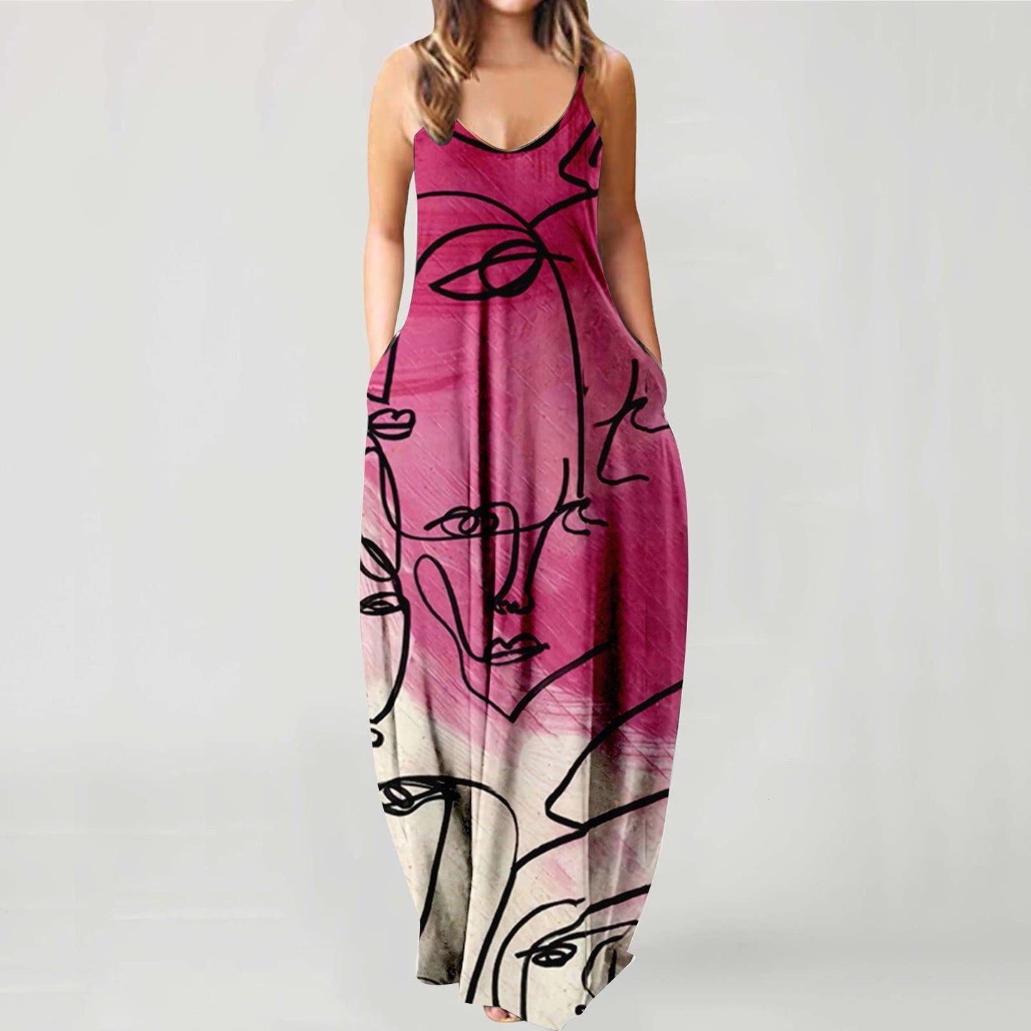 Vilea - Warm, long summer dress with braces