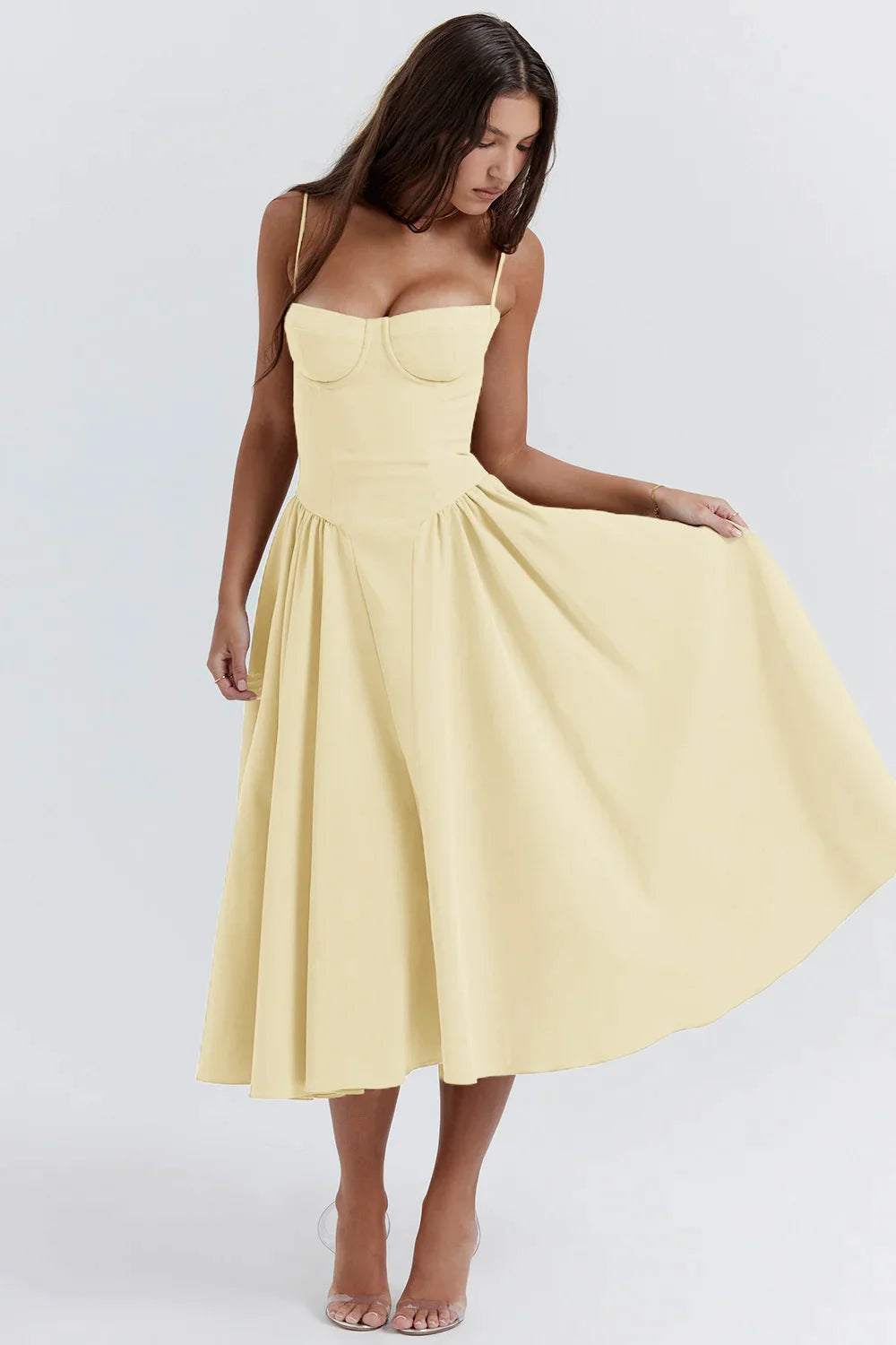 Dahlia - Elegante geplooide strapless jurk