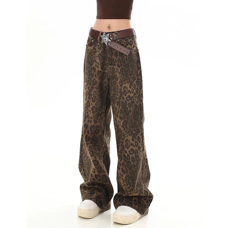 Gilda - Retro broek met luipaardprint