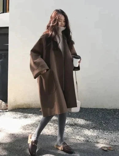 Gianna - Elegant oversized wool trench coat