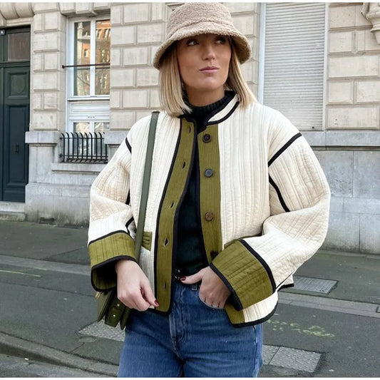 Matilda - Manteau patchwork élégant