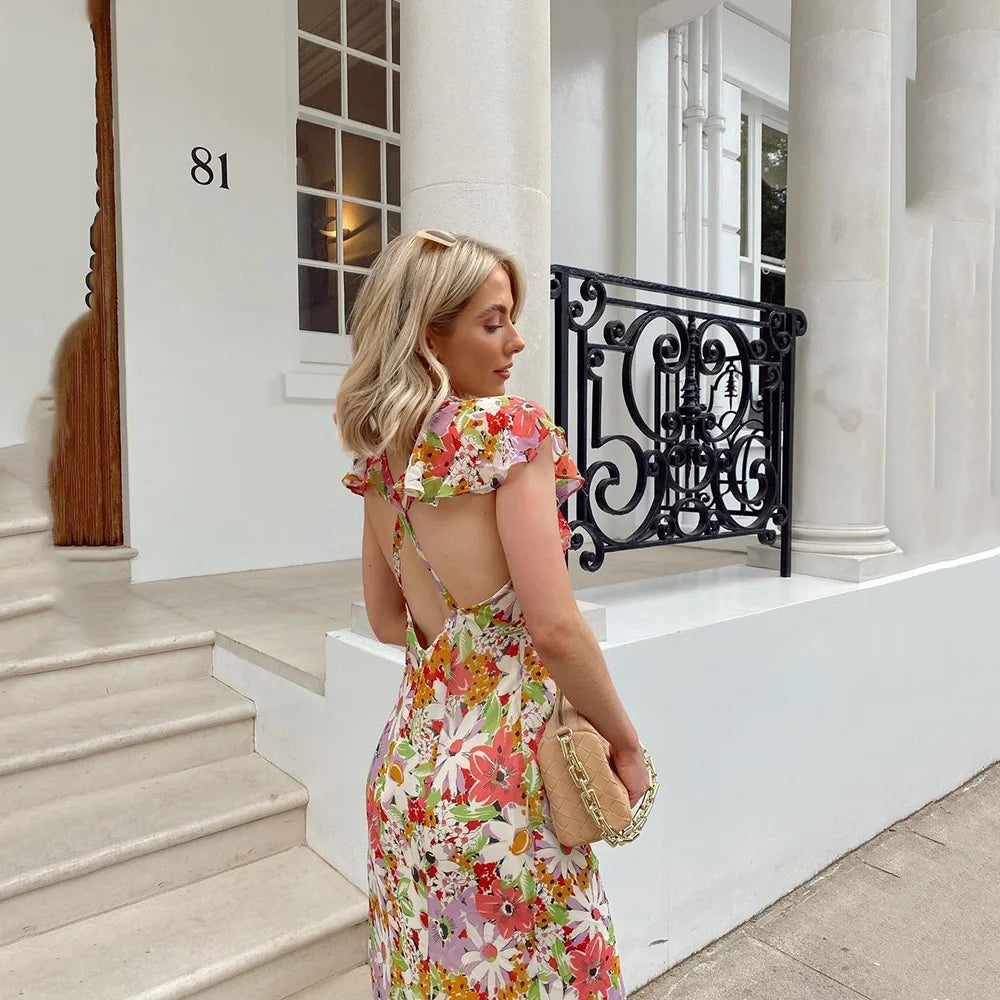 Eden - Backless floral dress