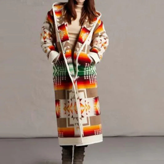 Effie - Long coat in ethnic style