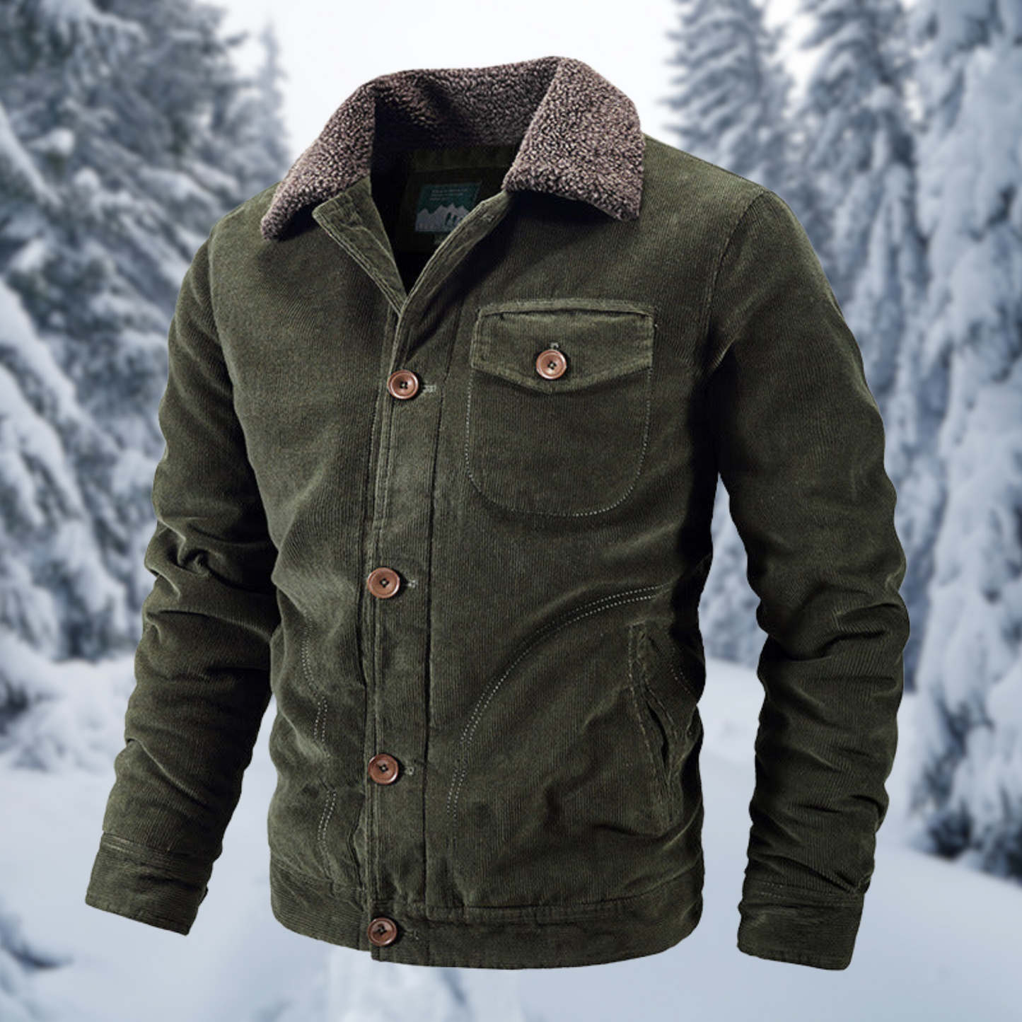 Frank - Manteau d'hiver avec col en fourrure style militaire