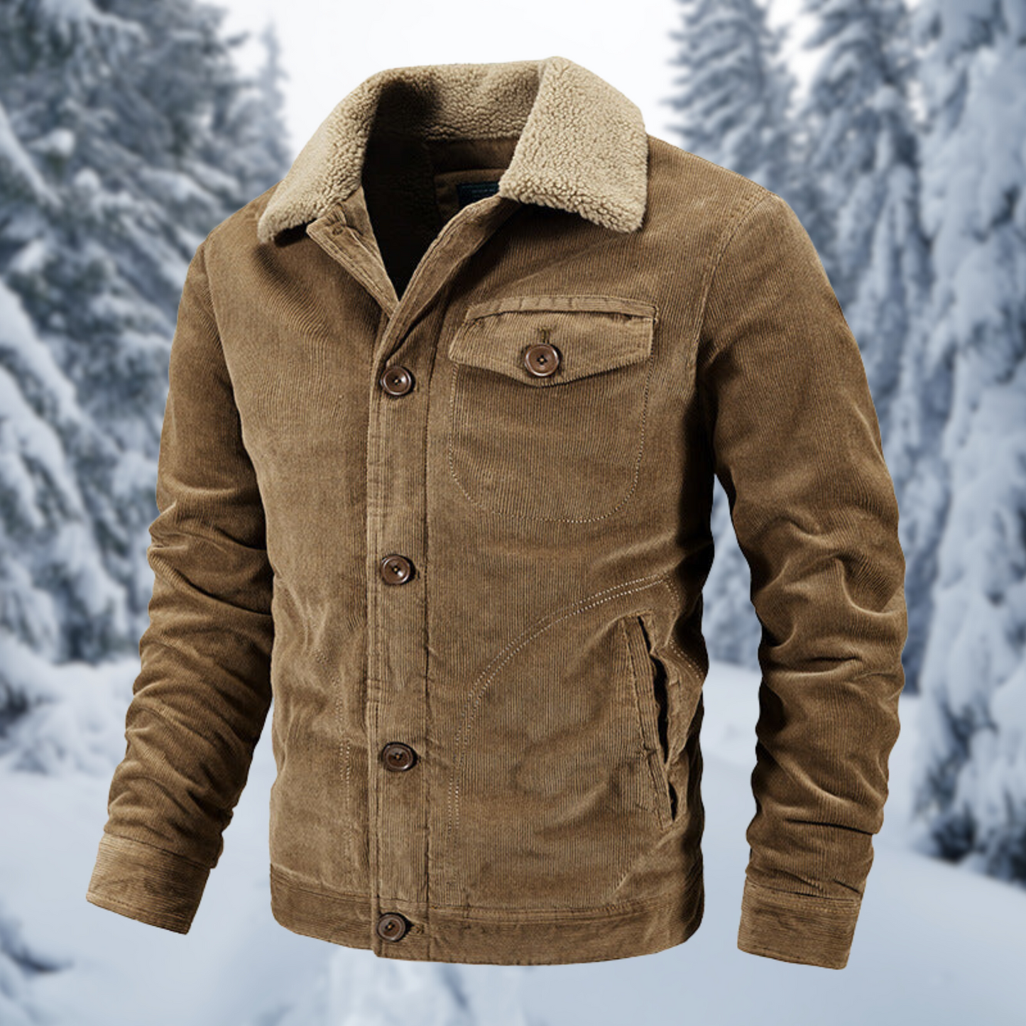 Frank - Manteau d'hiver avec col en fourrure style militaire