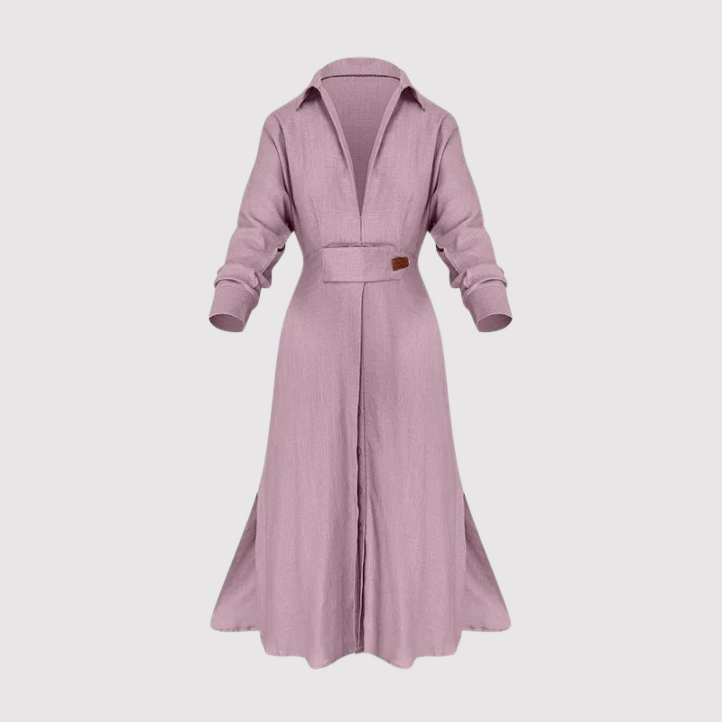 Amytist - Robe élégante pour femme à manches longues et fente latérale