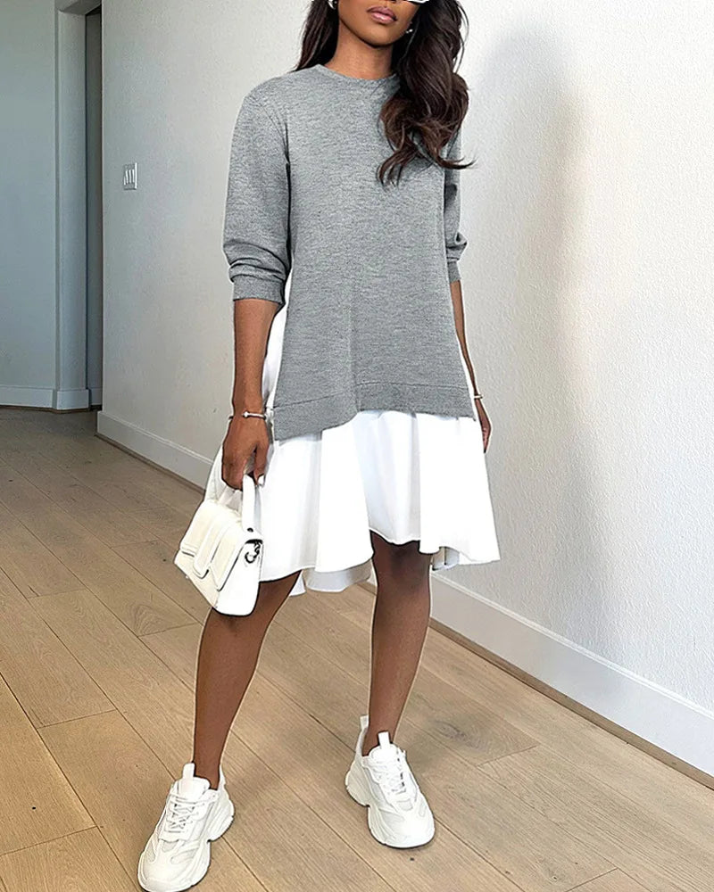 Sandra - Ruffled Sweatshirt Dresses