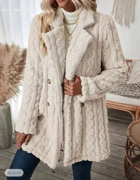 Miranda - Casual long sleeve coat with collar