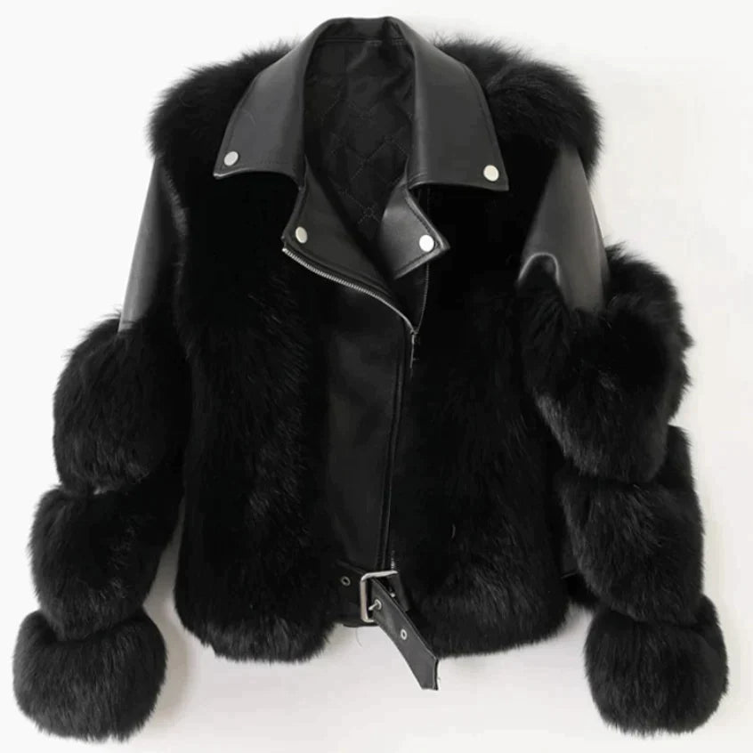 Philippa - Leather fur coat