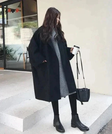 Gianna - Elegant oversized wool trench coat