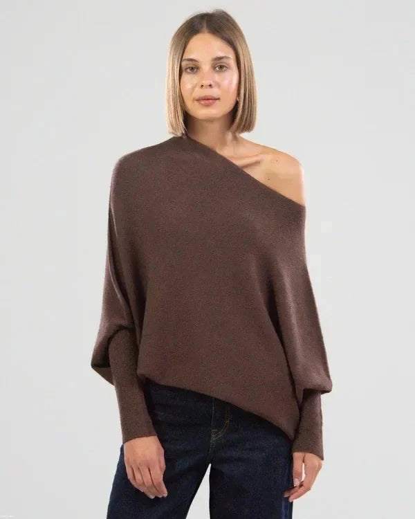 Lydia - Asymmetric Draped Sweater