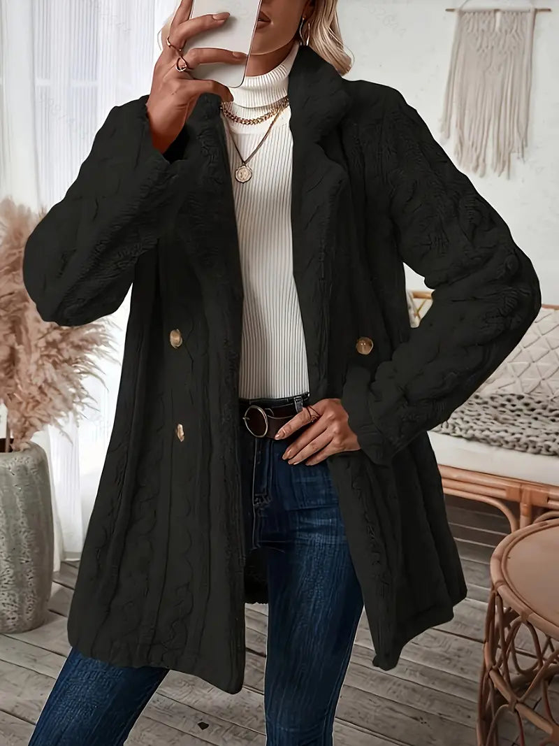 Miranda - Casual long sleeve coat with collar