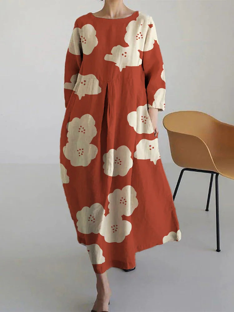 Marce - Robe décontractée et simple à imprimé floral pour femme