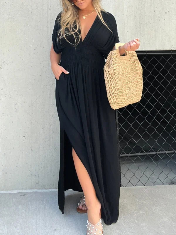 Georgia - Long V-neck maxi dress