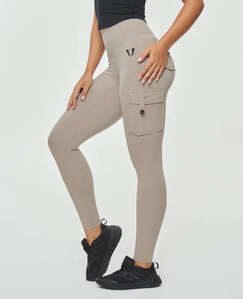 Jeana -Cargo-legging met hoge taille