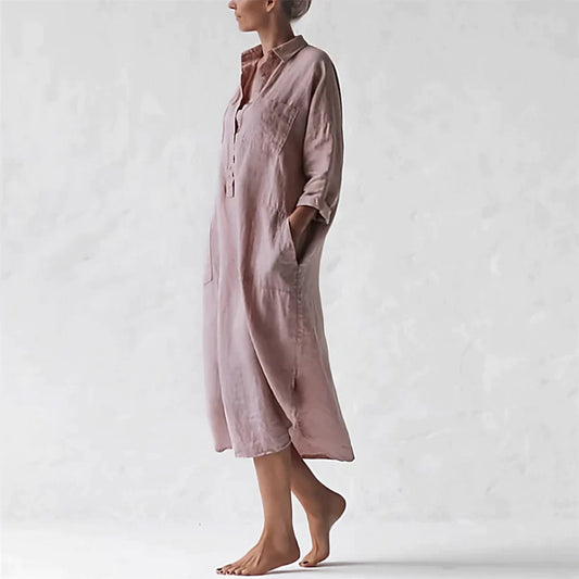 Amarah - Robe longue rose élégante