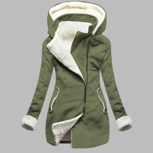 Bridget - Women's Smooth Hooded Jacket with Side Zips