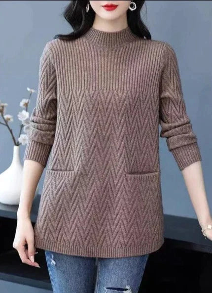 Agnes - Women's sweater with high collar